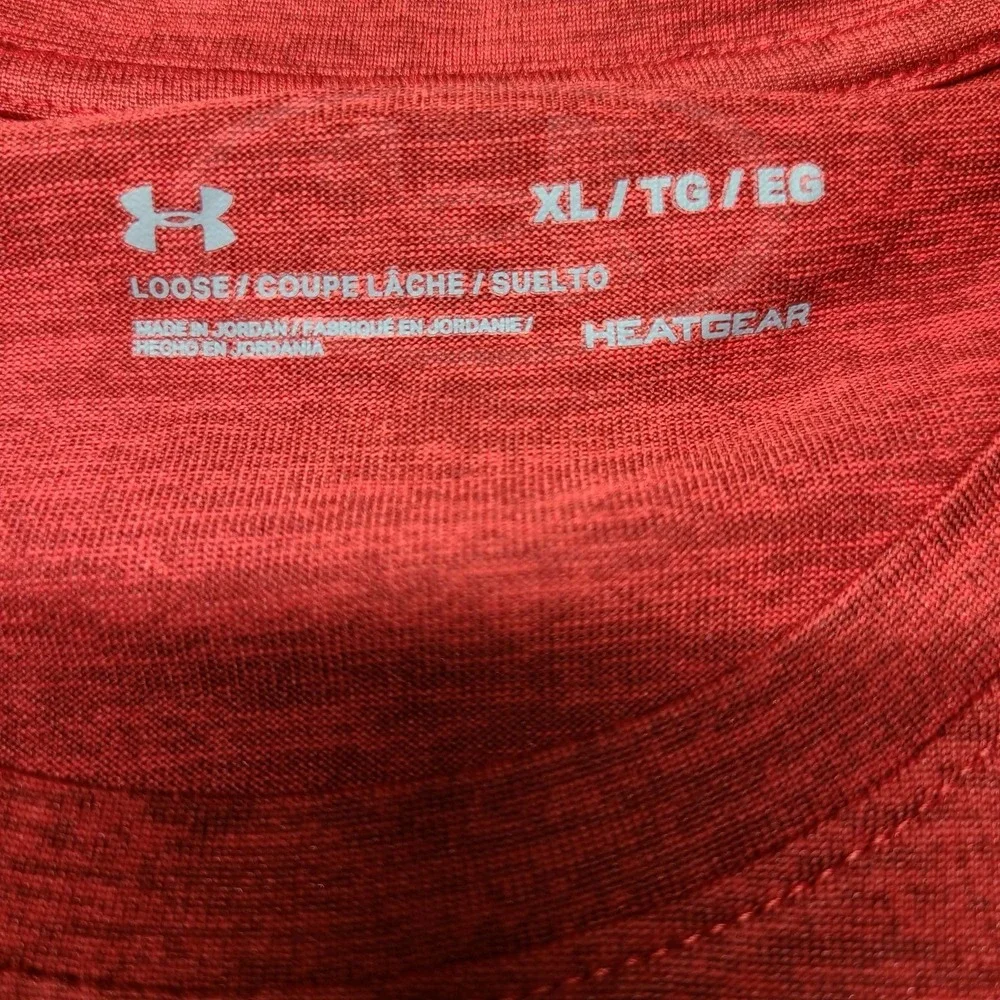 Mens Under Armour Shirt XL Heat Gear Lightweight Heathered Red Sportswear